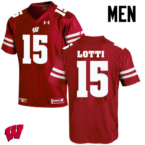 Wisconsin Badgers Men's #15 Anthony Lotti NCAA Under Armour Authentic Red College Stitched Football Jersey DE40W10GF